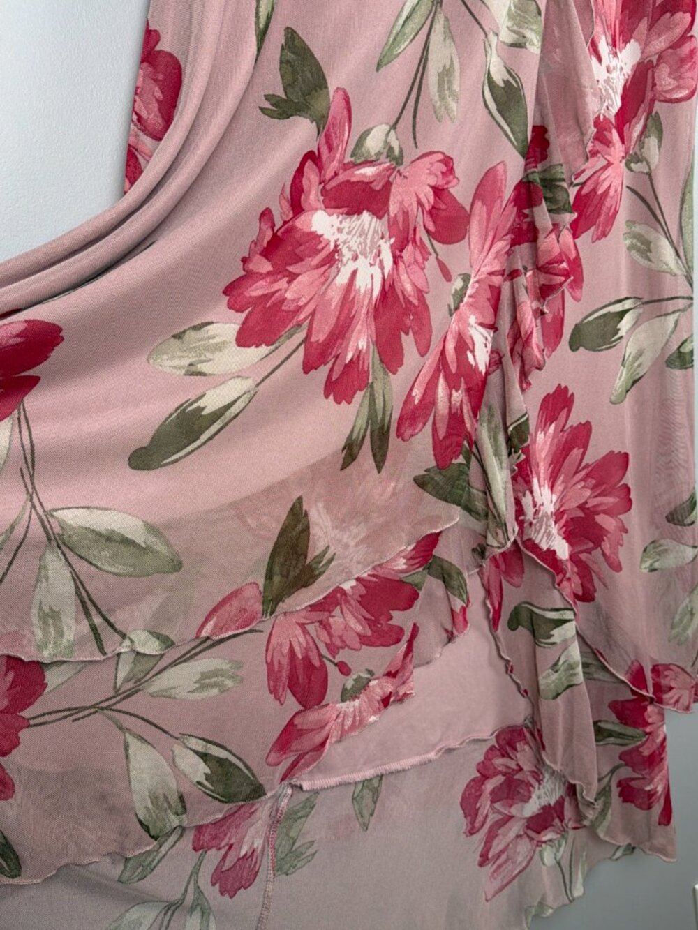 Alexa B Nites Midi Dress Womens 18W Pink Sheer Floral Fairy Cottagecore Y2K Boho - Picture 6 of 10